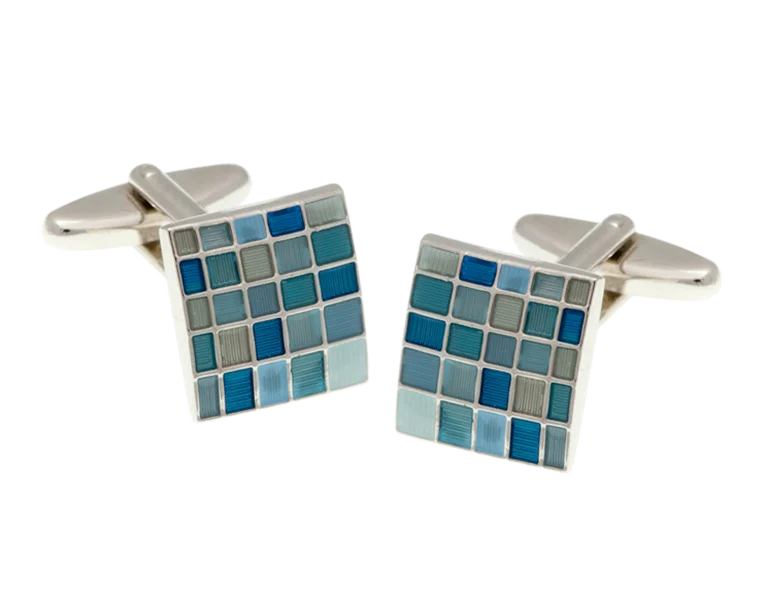 Elegant cufflinks with unique designs for a stylish and sophisticated look-Blue Multi Square Cufflinks