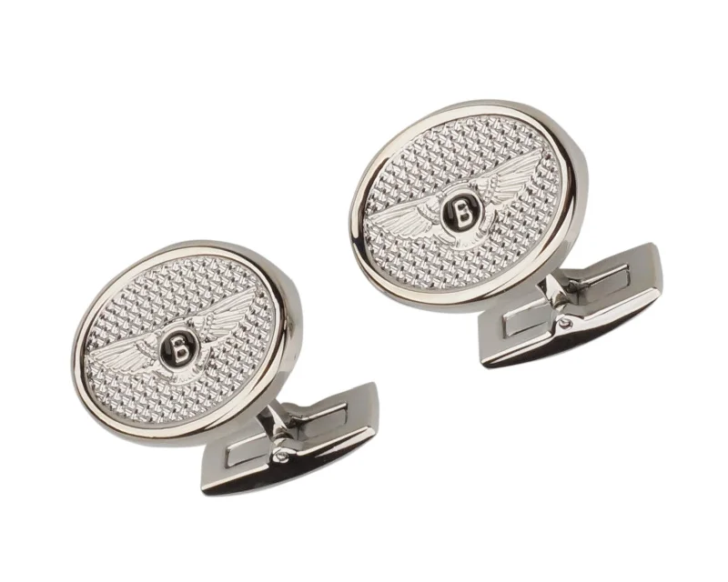 Cufflinks with minimalist designs for a clean, modern and sophisticated accessory-BENTLEY INSPIRED SILVER PLATED CUFFLINKS