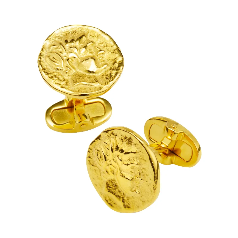 Cufflinks with engraved logos for a personalized and branded accessory-Coin 18K Gold Vermeil Cufflinks