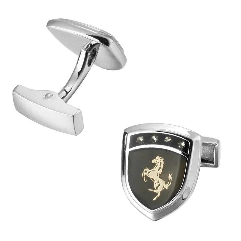 Best cufflinks with polished stainless steel for a sleek and modern look-Ferrari Cufflinks