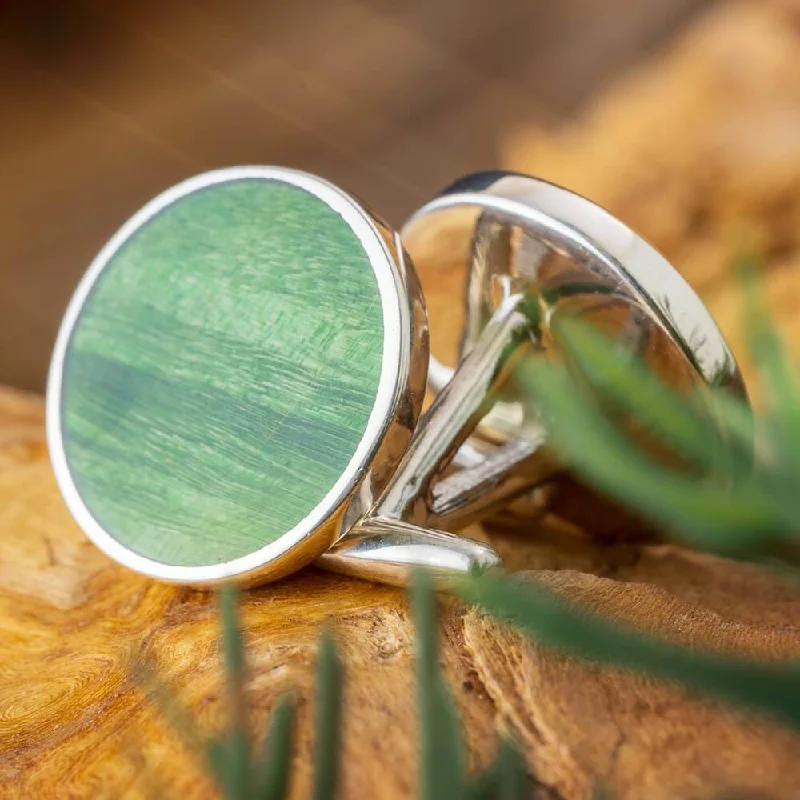 Luxury cufflinks with diamond accents for a high-end and elegant accessory-Green Box Elder Burl Wood Cuff Links