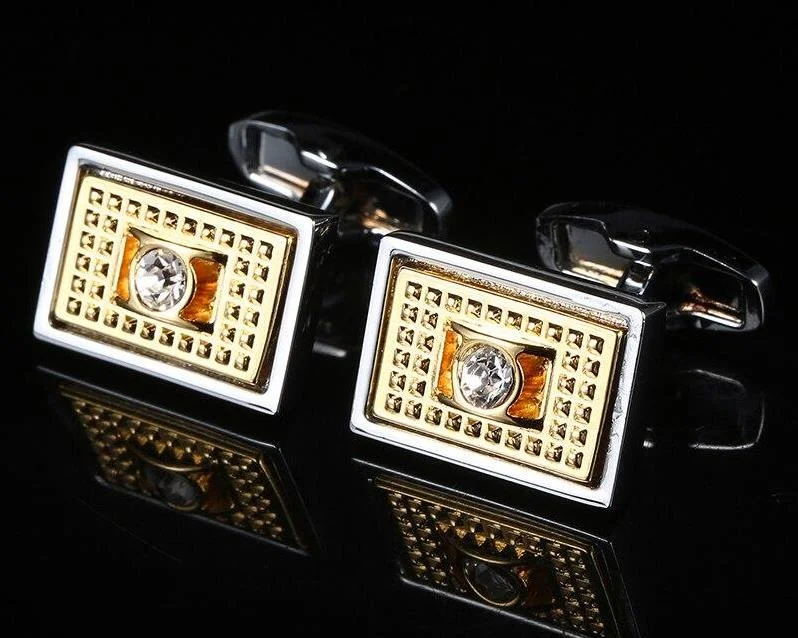 Best cufflinks for men with classic designs for formal occasions and business meetings-Crystal silver Cufflinks