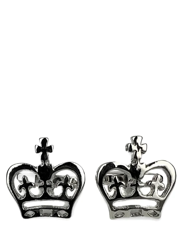 Unique cufflinks with quirky designs for a fun and personalized accessory-DÉCLIC Crown Cufflink - Silver