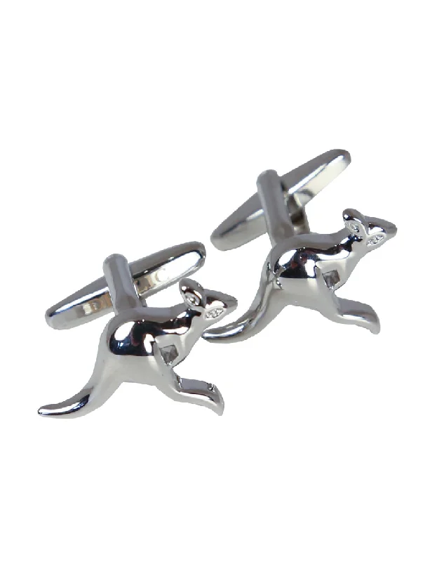 Best cufflinks with polished stainless steel for a sleek and modern look-DÉCLIC Kangaroo Cufflink - Silver