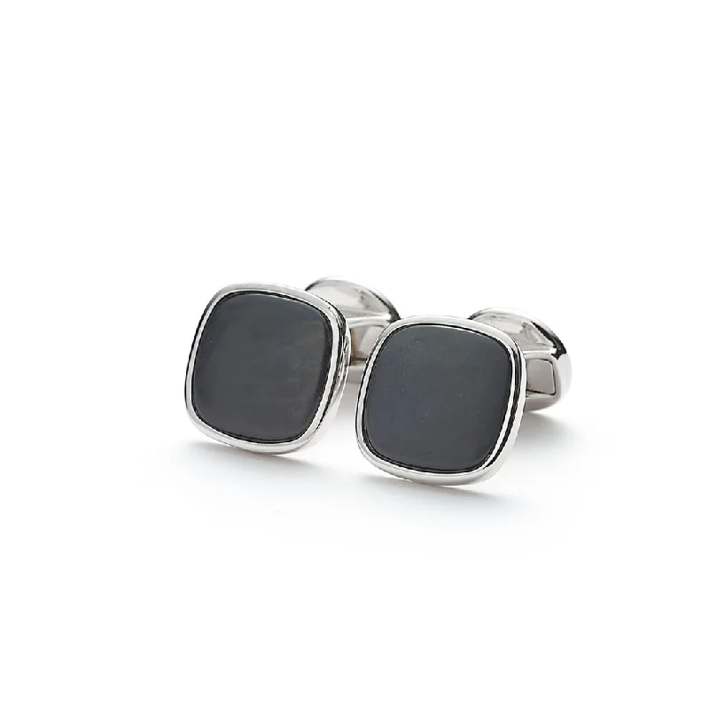 Cufflinks with custom logos for a branded and professional look-Cufflinks Square Onyx Matte