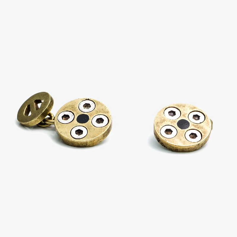 Cufflinks with brushed metal finishes for a matte, contemporary style-MENS GAUGE CUFFLINK