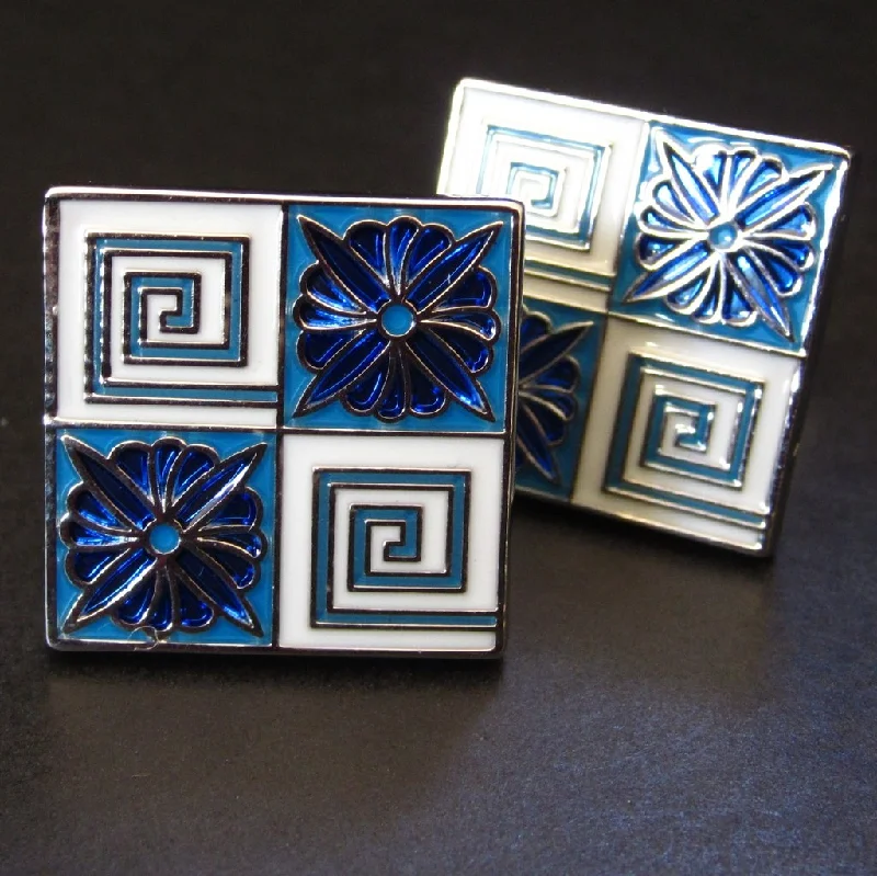 Best cufflinks for casual wear with subtle designs for a relaxed yet stylish look-Blue Diamond Cuff Link