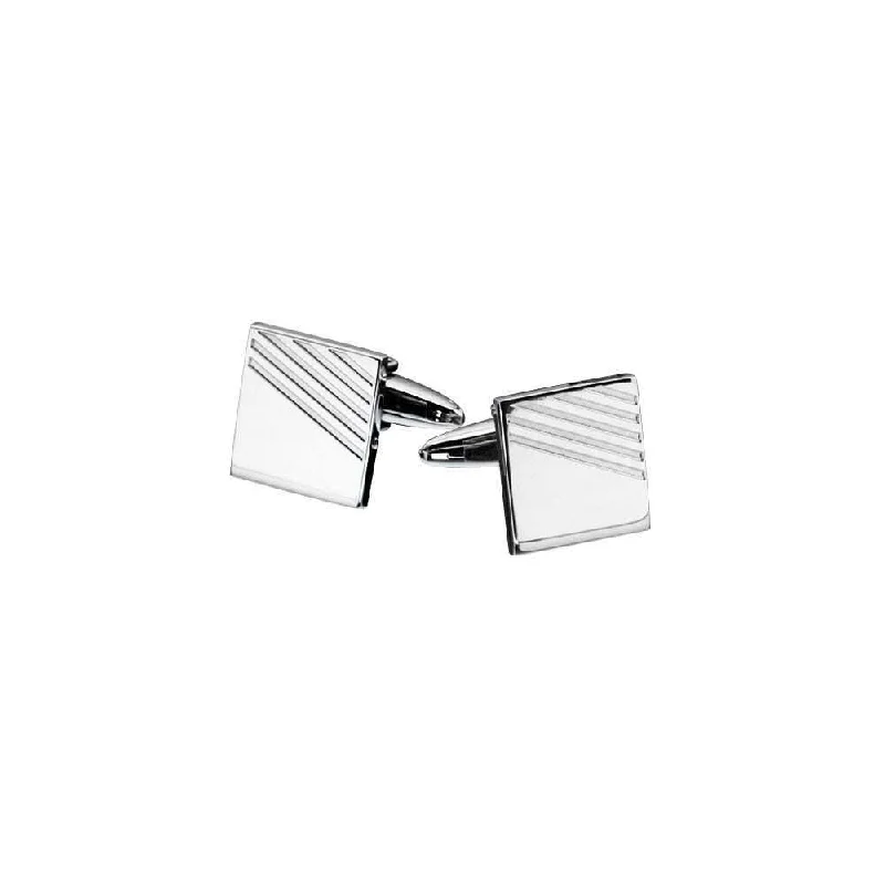 Cufflinks with minimalist designs for a clean, modern and sophisticated accessory-Fred Bennett Stainless Steel Square Cufflinks V415