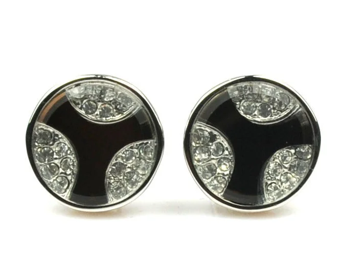 Best cufflinks with pearl inlays for a classy and elegant style-Crystal Platinum Plated brown cufflinks