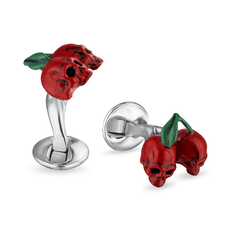 Best cufflinks for formal wear with classic designs and polished finishes-Cherries & Skulls