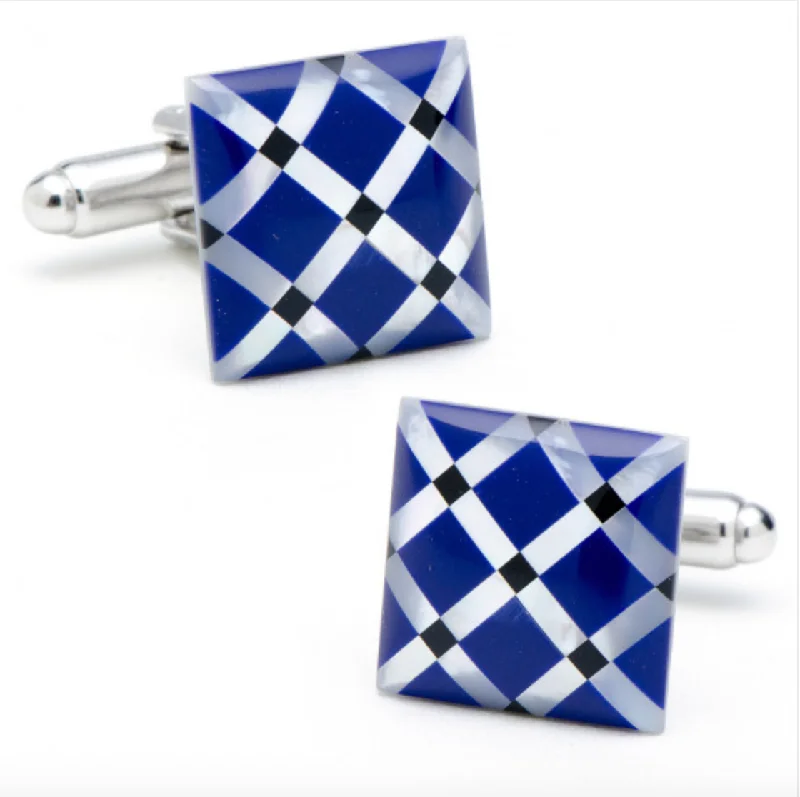 Best cufflinks with engraved monogrammed initials for a personalized gift-MOTHER OF PEARL X CUFFLINKS