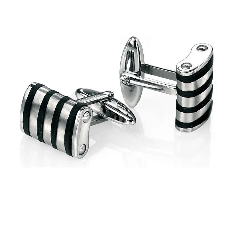 Cufflinks with luxury enamel inlays for a polished and vibrant appearance-Fred Bennett Stainless Steel Cufflinks V381