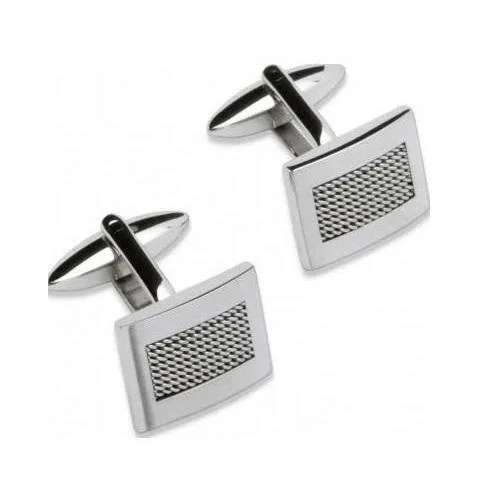 Best cufflinks for men with classic designs for formal occasions and business meetings-Unique Stainless Steel Textured Cufflinks QC-103