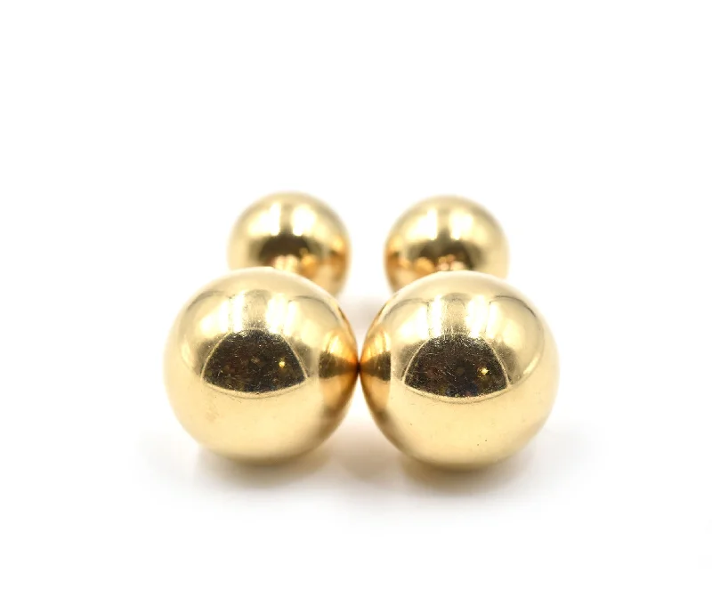 Best cufflinks with etched floral patterns for an elegant and sophisticated design-1970s 14k Yellow Gold Ball Cufflinks