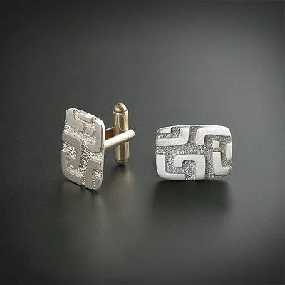 Personalized cufflinks with initials for a custom and meaningful gift-Dancing stone silver cufflinks