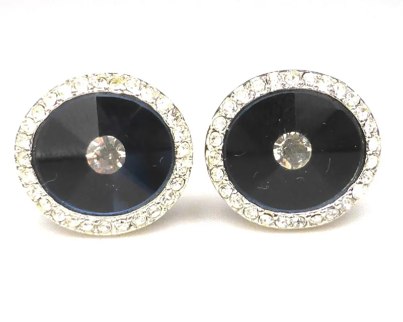 Best cufflinks with etched floral patterns for an elegant and sophisticated design-Blue Round Stone Cufflinks