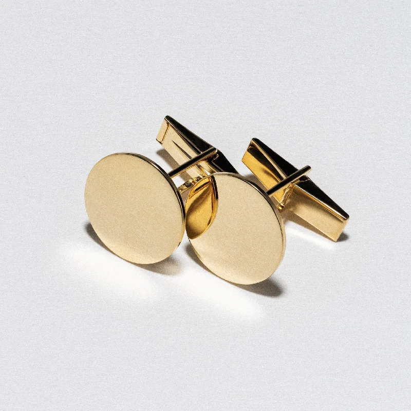 Luxury cufflinks with diamond accents for a high-end and elegant accessory-Yellow Gold Custom Cufflinks - Polished