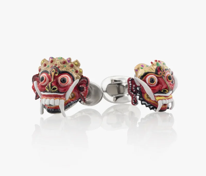 Cufflinks with nautical themes for a coastal and maritime-inspired accessory-Rangda, the Demon Queen