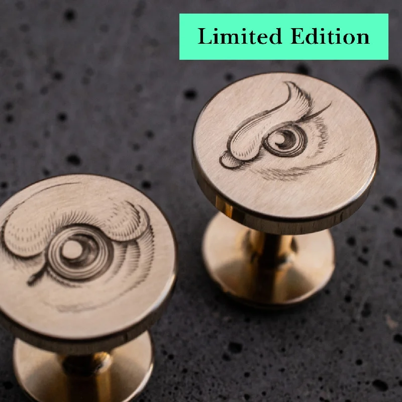 Best cufflinks with a brushed silver finish for a sleek and contemporary vibe-Edition - Beast Eyes, Hand Engraved Cufflinks