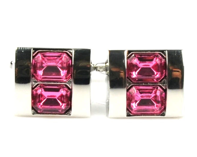 Cufflinks with engraved quotes for a personalized and meaningful touch-Pink Crystal Shell Cufflinks