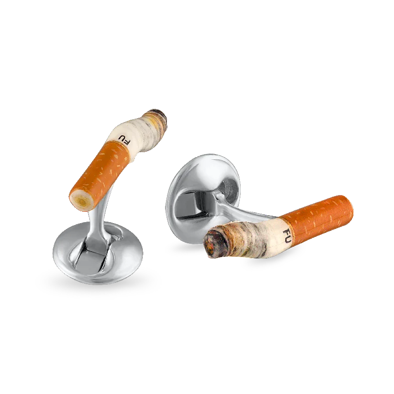 Cufflinks with celestial motifs for a cosmic and mystical fashion statement-FU Cigarette Cufflinks