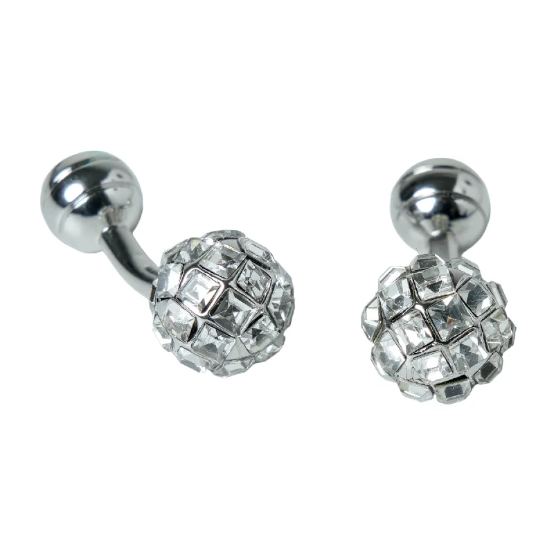 Best cufflinks with rose gold plating for a trendy and luxurious finish-Chokore Crystal Ball Cufflinks (silver)