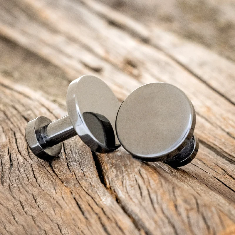 Best cufflinks for formal events with timeless designs in classic silver and gold-BLACK ZIRCONIUM CUFFLINKS