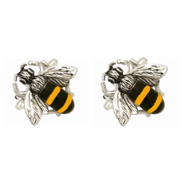 Best cufflinks with textured designs for added dimension and style-Bee Rhodium Plate Mens Cufflinks 901376