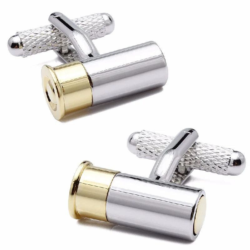 Cufflinks with classic striped patterns for a clean and elegant finish-Bullet Shell Cufflinks