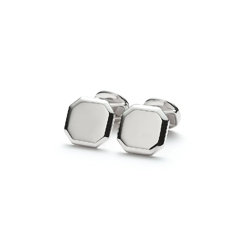 Cufflinks with vintage buttons for a retro and unique fashion statement-Cufflinks Square Facet