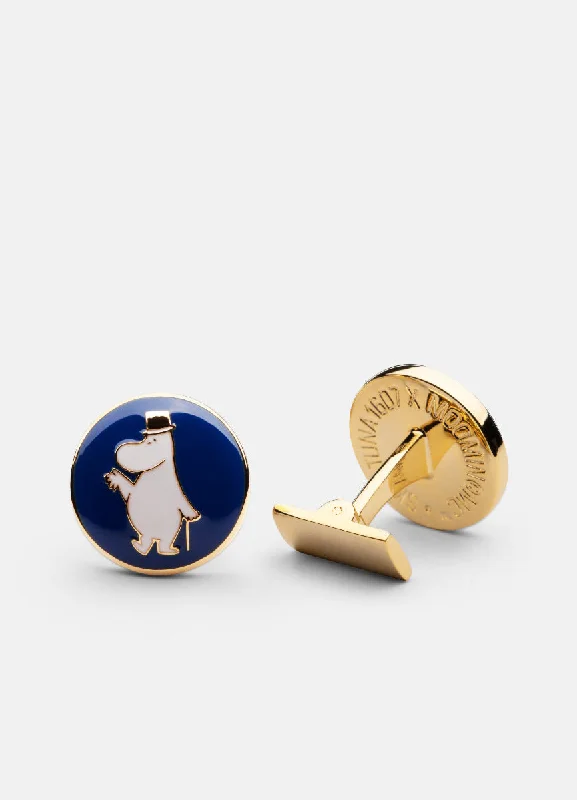 Best cufflinks with a polished gold finish for a luxurious and timeless look-Cufflinks | Moomin  | Gold Plated | Moominpappa | Blue