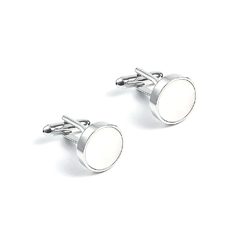 Cufflinks with abstract designs for a modern and artistic fashion statement-Copper White Shell Cufflinks