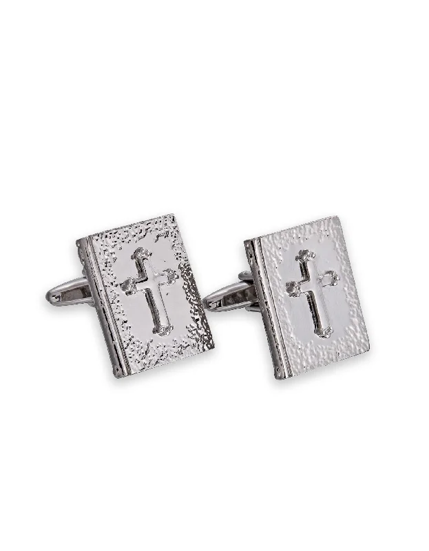 Cufflinks with Celtic knot designs for a unique and intricate finish-Bible Cufflinks