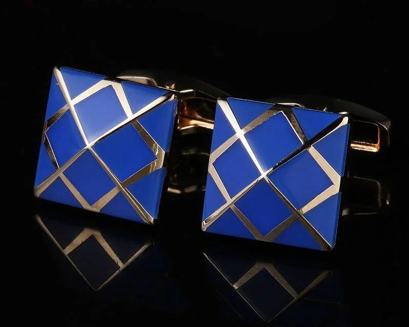 Best cufflinks with sterling silver finishes for a refined and sophisticated style-Blue Enamel Cufflinks