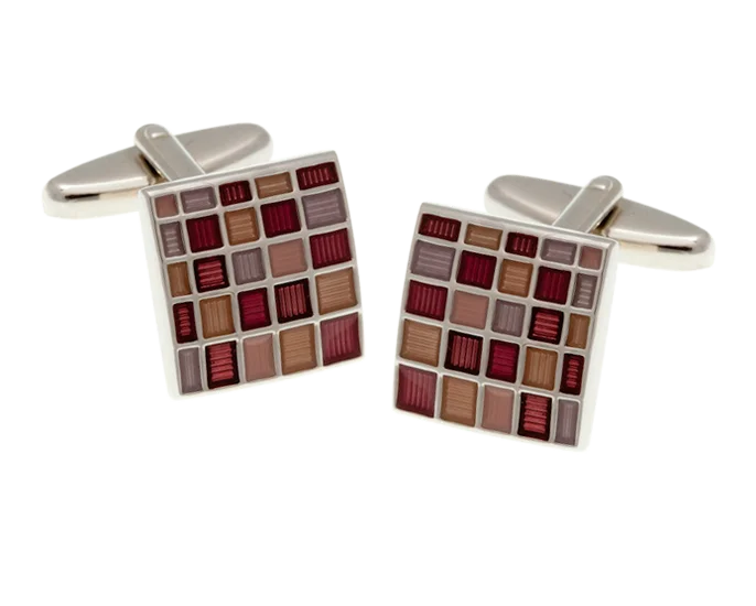 Best cufflinks for business attire with simple, sleek designs for professionals-Blush Multi Square Cufflinks