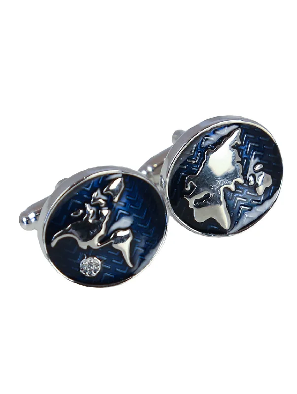 Cufflinks with sports team logos for a fun and personalized fan accessory-DÉCLIC World Map Enamel Cufflink