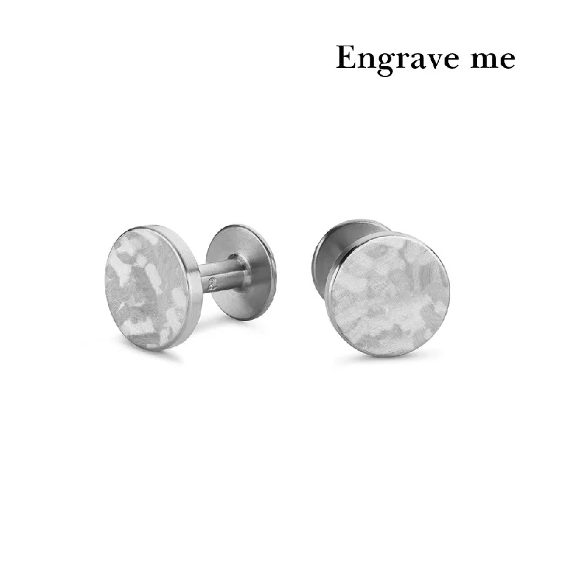 Best cufflinks for special occasions with precious stones for a luxurious touch-Dot mottled steel cufflinks