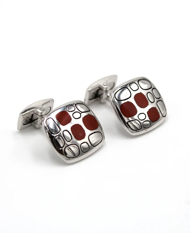 Best cufflinks with spherical designs for a playful and stylish twist-Hoxton London Sterling Silver and Jasper Cufflinks (Choose free shipping at checkout)