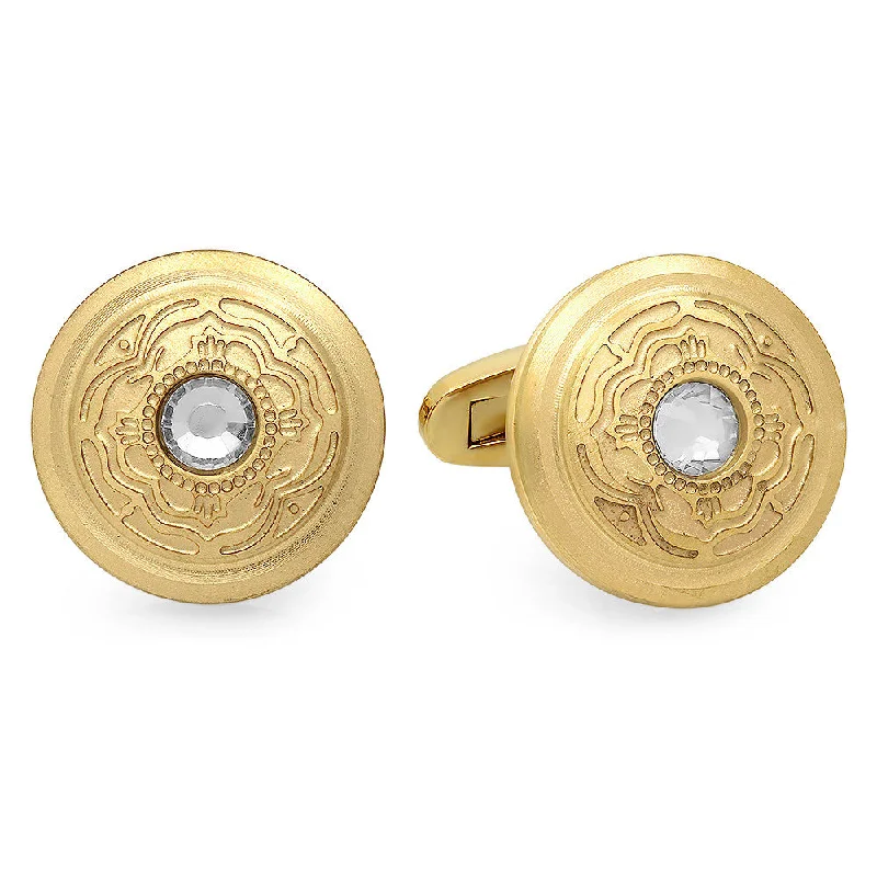 Cufflinks with vintage-inspired designs for a timeless and classic touch-18k Gold Plated Round Cufflinks