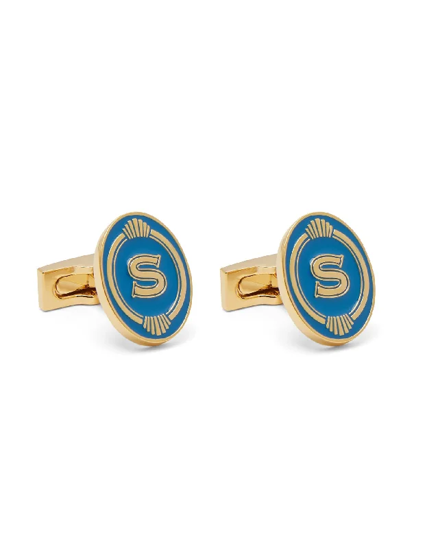 Best cufflinks for casual wear with subtle designs for a relaxed yet stylish look-Peaky Blinders Cufflinks - Gold / Blue