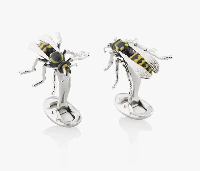 Best cufflinks for business attire with simple, sleek designs for professionals-The Wasp