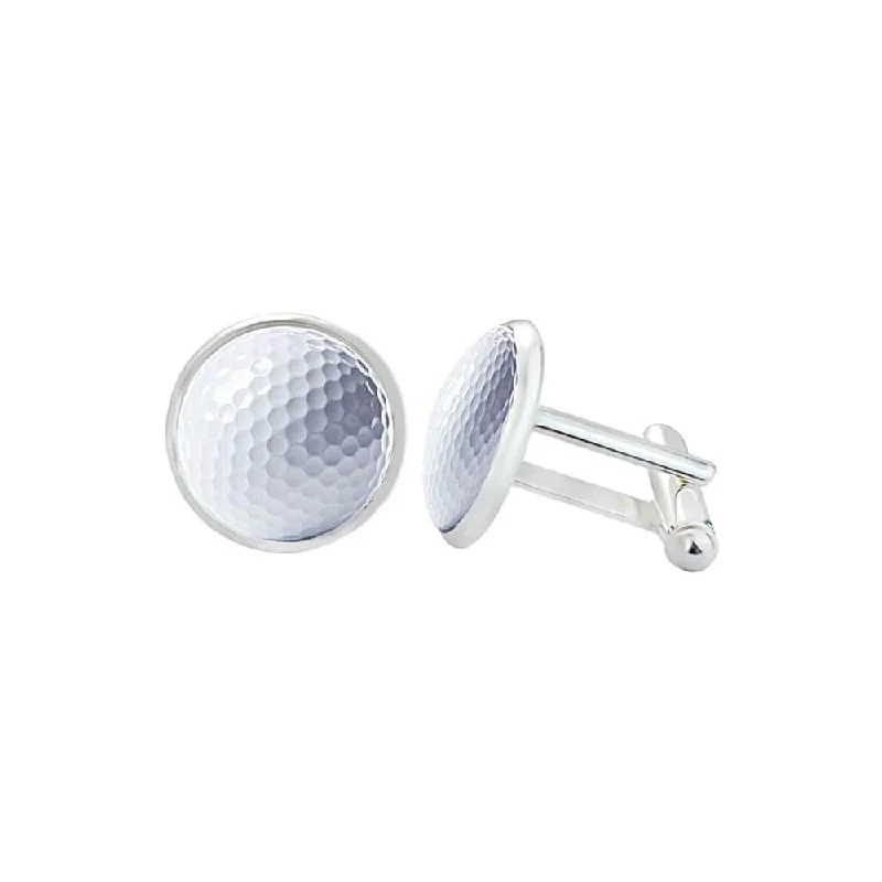 Best cufflinks with enamel designs for vibrant and colorful accents-Alloy Glass Golf Cufflinks