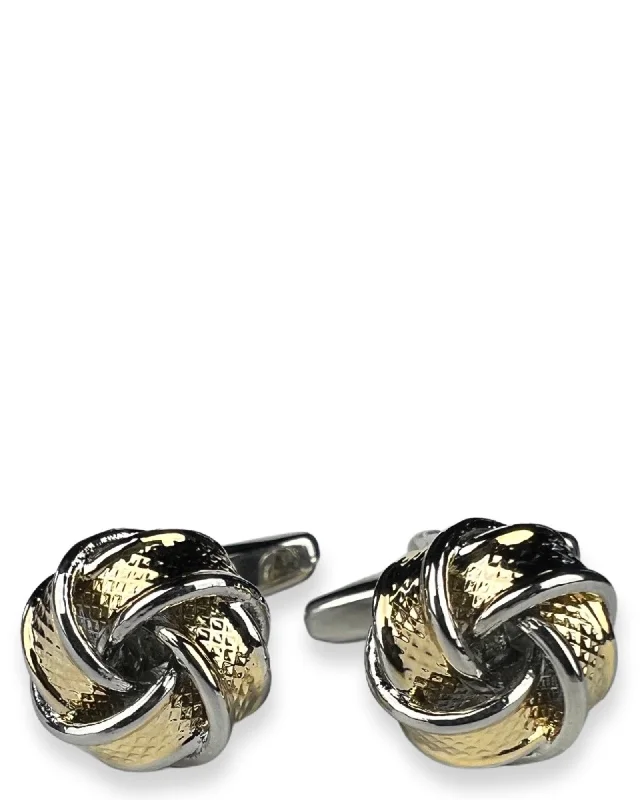 Best cufflinks for casual wear with subtle designs for a relaxed yet stylish look-DÉCLIC Banded Knot Cufflink - Gold