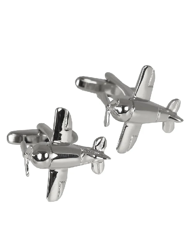 Best cufflinks with round designs for a classic, versatile look-DÉCLIC Aeroplane Cufflink - Silver