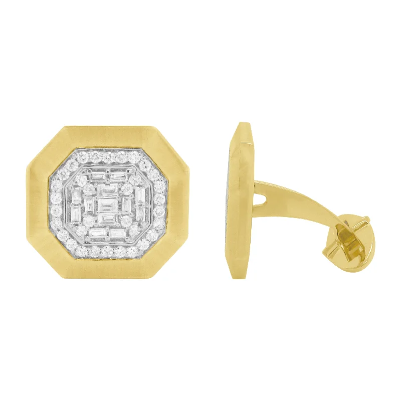 Best cufflinks with mother-of-pearl inlays for a sophisticated and luxurious feel-14K GOLD DIAMOND GIOVANNI CUFFLINKS