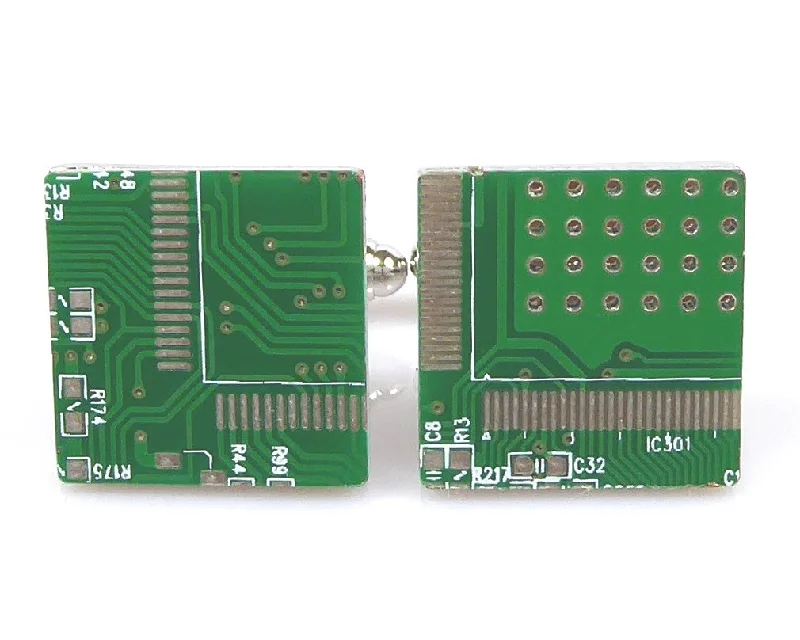 Best cufflinks with textured designs for added dimension and style-GREEN CIRCUIT BOARD CUFFLINKS