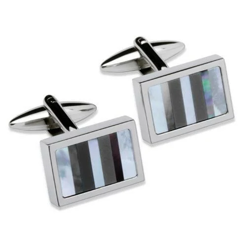 Best cufflinks for weddings with silver or gold finishes for a timeless appeal-Unique Stainless Steel Cufflinks QC-92