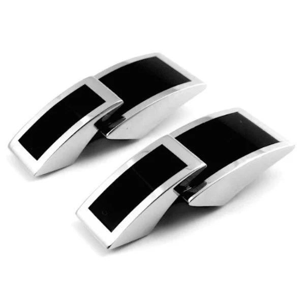 Best cufflinks with vintage cufflinks box for a complete and elegant gift set-Prometheus Black Onyx