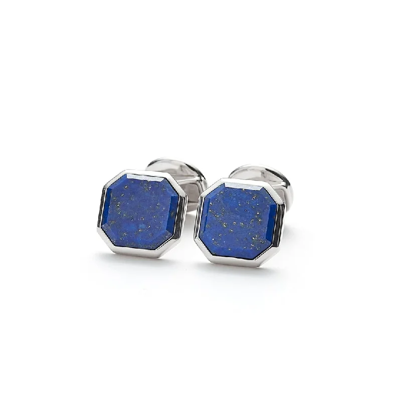 Cufflinks with animal prints for a bold and fashionable accessory-Cufflinks Square Facet Lapis