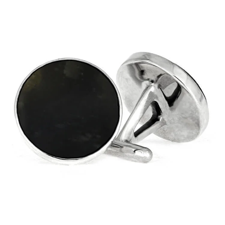 Cufflinks with sports team logos for a fun and personalized fan accessory-Round Black Cuff Links, Springbok Horn